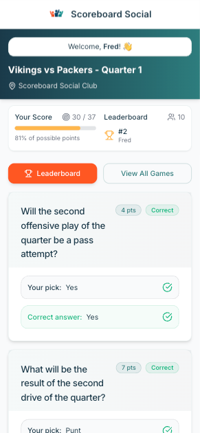 Game in progress sample