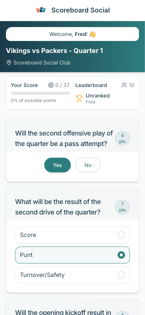 Game prediction sample